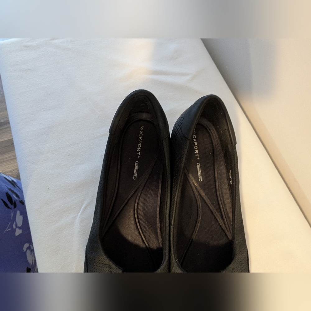 Rockport Tru365 Comfort size 10 EU 41.5  black heels wedge shoe. Leather Upper. - Picture 5 of 8